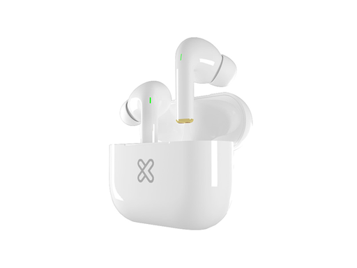 [95689] AUDIFONO CON MICROFONO KLIPX TUNEFIBUDS, BLUETOOTH 5.0, 37 HORAS DE REPRODUCCION, ESTUCHE CON BATERIA, WHITE (KTE-050-WH)