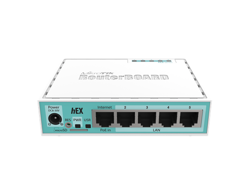 [88054] ROUTER HEX MIKROTIK RB750GR3, 5 PORT 10XGIGABIT ETHERNET, USB, MICROSD, PASSIVE POE