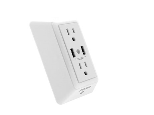 [89446] TOMACORRIENTE DOBLE FORZA, 2 ENCHUFES VERTICALES + 2 PUERTOS USB, LUZ NOCTURNA, PROTECTOR SOBRETENSIÓN, 1875 WATTS (FWT-2201USB)