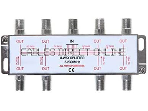 [91367] DIVISOR DE ANTENA COAXIAL BIDIRECCIONAL DE 6 VÍAS 5-2300 MHZ PARA RG6 RG59 CABLE COAXIAL SATÉLITE HDTV (6 PUERTOS)