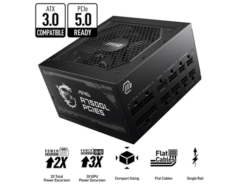 [95715] POWER SUPPLY MSI MAG A750GL PCIE5 80+, FULLY MODULAR GAMING, ATX 3.0, 750W
