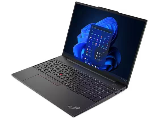 [95859] LAPTOP LENOVO THINKPAD E16 GEN 1, 16" WUXGA TOUCH, INTEL CORE I5-1335U, 8GB DDR5, 512GB SSD NVME, WINDOWS 11 PRO, WI-FI, BLUETOOTH 5.0, 2X USB 3.1, 1X USB TYPE C (PARA DISPLAYPORT Y CARGA), 1X RJ45, 1X HDMI 1.4B, 1X USB 2.0 (OCULTO), BACKLIT KEYBOARD, BT 5.1, AUDIO JACK 3.5", FINGER PRINT READER, BLACK (21JN005DUS)