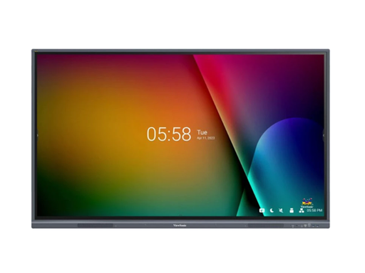 [96070] PANTALLA INTERACTIVA VIEWSONIC IFP, 65", 20 MULTI TOUCH, 7H, (3840 X 2160), 350 NITS, 4G RAM, 32GB STORAGE, OPS X 1, WIFI 1, HDMI-3, HDMI 1, VGA X 1, USB-A X 5, USB-B X2, USB-C X 1, SPDIF X 1, EARPHONEX 1, RJ45 X 2, RS232, GRIS. -