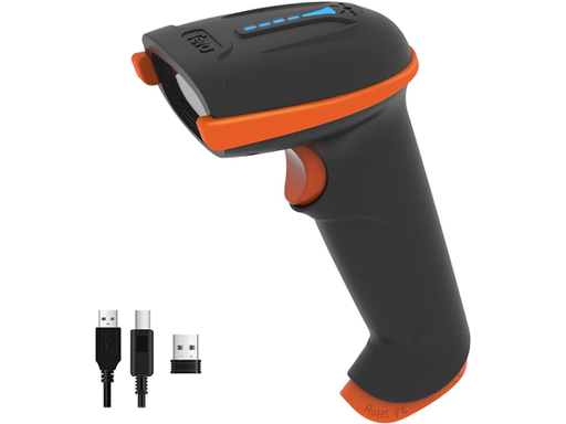 [96116] SCANNER TERA 1D BARCODE WIRELESS 2.4GHZ, INDICADOR DE NIVEL, NEGRO/NARANJA