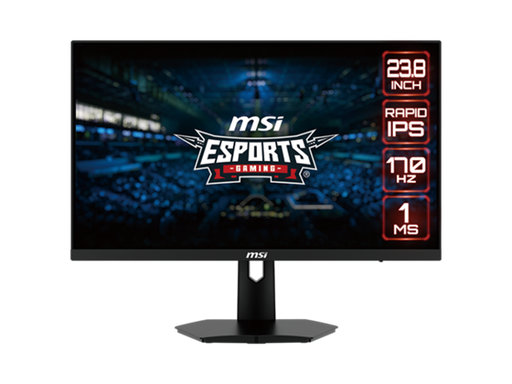 [96106] MONITOR MSI G244F 24", 2X HDMI, 1X DP,  170 HZ RAPID IPS FHD GAMING MONITOR FREESYNC PREMIUM (AMD ADAPTIVE SYNC) 1920 X 1080 94.4% ADOBE RGB / 92.05% DCI-P3 / 122.88% SRGB
