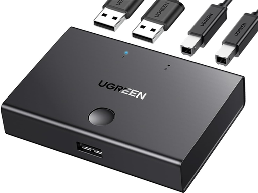 [96240] HUB UGREEN1 USB 2.0 SWITCH, 2X CABLE 1.5 M USB 2.0 A A B