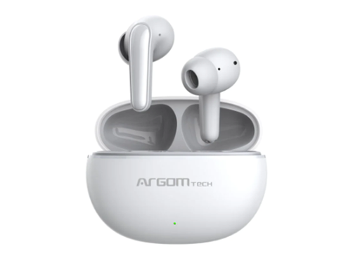 [96301] AUDIFONO ARGOM SKEIPODS E20, AURICULARES ESTÉREO INALÁMBRICOS, TWS, CANCELACION DE RUIDO, BT VERSIÓN: 5.3, 6 HORAS DE REPDODUCCION, IPX5 (RESISTENTE AL AGUA) BLANCO