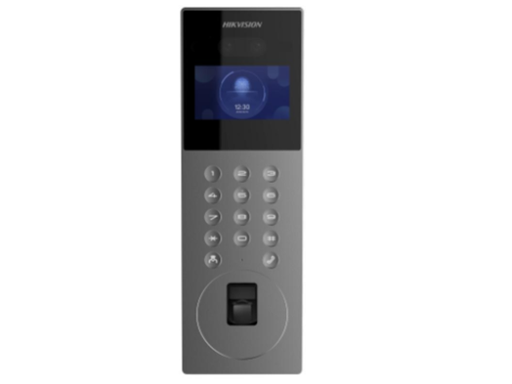 [96576] VIDEOPORTERO MARCA HIKVISION MULTIAPARTAMENTO FACIAL CON LECTORA DE HUELLA, PANTALLA DE 4.3", TECLADO, LECTORA DE TARJETAS
