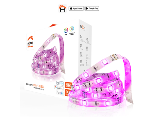 [96631] KIT DE TIRA DE LED RGB SMART NEXXT, (HOME AUTOMATION), INALAMBRICA, LED MULTI-COLOR, PROGRAMABLE POR HORARIO, SE CONTROLA POR APLICACIÓN, CONTROL DE VOZ, 16.4 PIES - (NHB-S611)