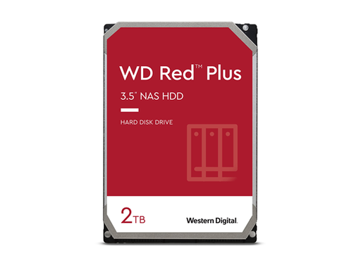 [96799] DISCO DURO 2TB INTERNO WESTERN DIGITAL PARA NAS RED PLUS 3.5'', 5400 RPM, SATA 6GBPS, 64MB CACHE, OPERACION 27/7 (WD20EFPX)