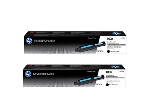 [88050] TONER DE RECARGA HP 103AD - W1103AD - DOBLE CAPACIDAD - NEGRO - RENDIMIENTO 5000 PAGINAS (2 X 2500) - PARA IMPRESORA NEVERSTOP 1000A - 1000W - 1200A Y 1200W