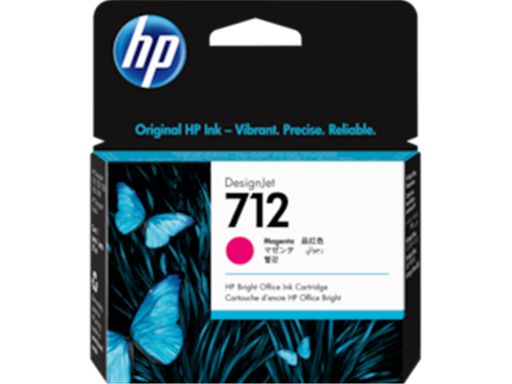 [89934] CARTUCHO HP 712 - 3ED68A - MAGENTA - 29ML - PARA IMPRESORA DESIGNJET STUDIO / T210 / T230 / T250 / T630 / T650