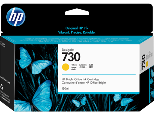 [92375] CARTUCHO HP 730 - P2V64A - YELLOW - 130ML - PARA IMPRESORA DESIGNJET T1700DR 44" PS / T1700 44" / T2600 / T2600DR