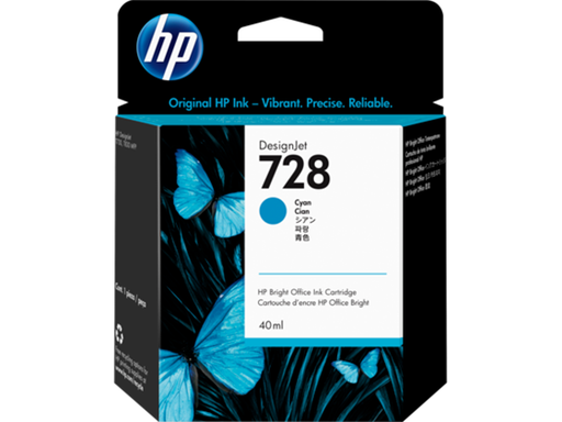 [91379] CARTUCHO HP 728 - F9J63A - CYAN - 40ML - PARA IMPRESORA DESIGNJET T730 / T830
