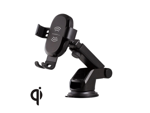 [97050] SOPORTE UNIVERSAL ARGOM PARA SMARTPHONES  VORTEX M1, AJUSTABLE 270 GRADOS, CARGADOR 15W 5V/2A FAST CHARGE ROTACIÓN 360. (ARG-AC-0161BK)
