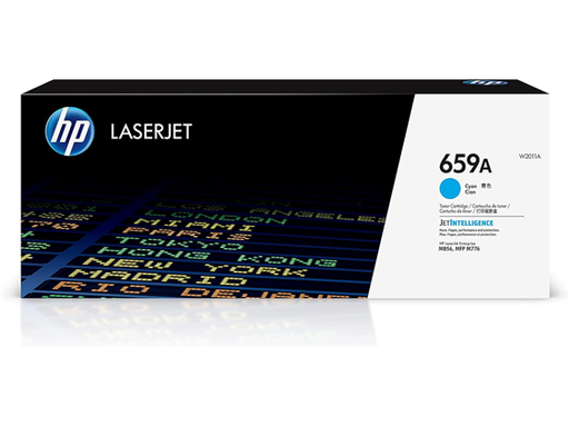 [97092] TONER HP 659A - W2011A - CYAN - 13,000 PAGINAS - PARA IMPRESORA COLOR LASERJET - MM856DN, M776DN, M776ZS, M776Z