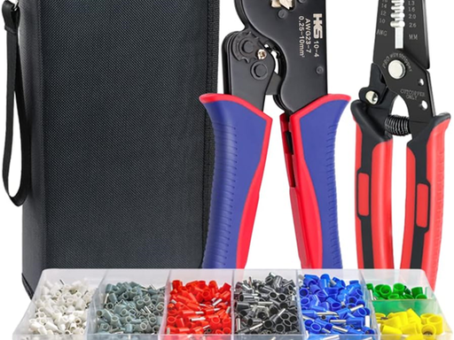 [104574] CRIMPING TOOL HKS, PELACABLES, KIT DE TERMINALES DE 1900 PIEZAS, VIROLA CUADRADA