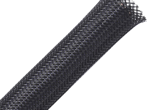 [104597] ORGANIZADOR DE CABLES, CABLE TRENZADA, FLEXIBLE, 1.25"X 25', NEGRO