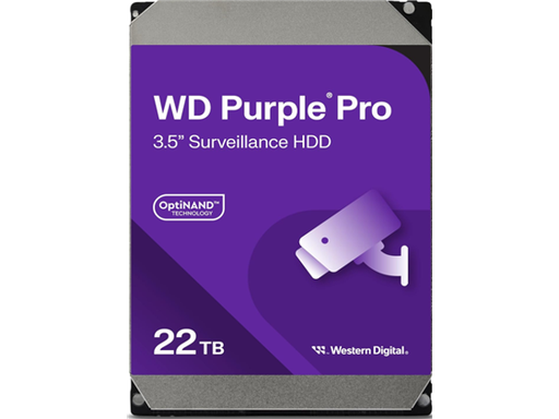[104718] DISCO DURO 22TB P/VIDEOVIGILANCIA WESTERN DIGITAL SATA 6GB/S 3.5" 7200 RPM/512MB.