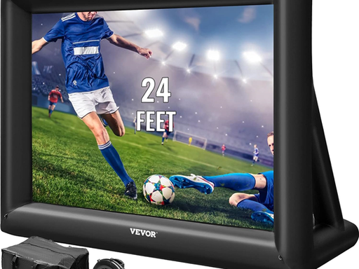 [104777] PANTALLA INFLABLE PARA PROYECTOR VEVOR 24FT, BLOWER 360W, NEGRO