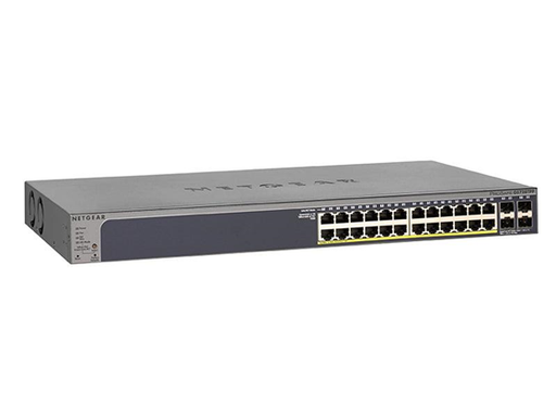 [104859] SWITCH 24 PUERTOS NETGEAR MANAGED GS728TPP-300NAS 10/100/1000MBPS, 4 PUERTOS SFP, 483.50 W - 720 W POE BUDGET, 4 LAYER SUPPORTED