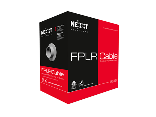 [104805] ROLLO DE CABLE  DE ALARMA NEXXT PROFESIONAL, CONTRA INCENDIOS SIN BLINDAJE FPLR 1000 PIES, 18 AWG, 1 PAR, ROJO, (NFC-18URR)
