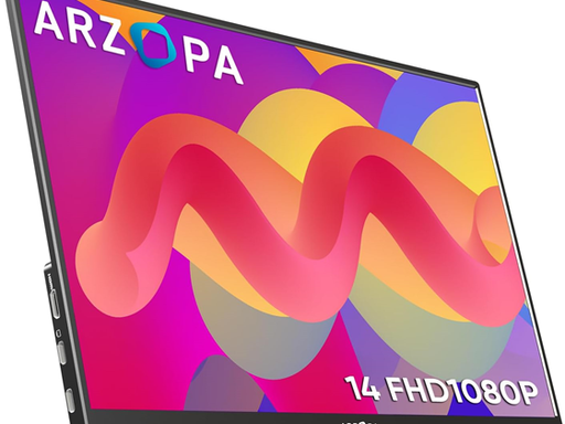 [104880] MONITOR PORTATIL ARZOPA 14", ULTRA SLIM, 1080P, 2X PUERTOS USB TYPE-C, 2X PUERTOS HDMI, DUAL BOCINAS, NEGRO