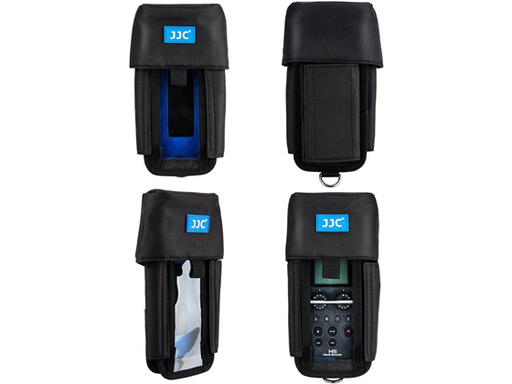 [104964] FUNDA PROTECTORA DE TRANSPORTE PARA GRABADORA PORTATIL ZOOM H5, PROTECTOR TRANSPARENTE Y VISIBLE PARA LA CARA FRONTAL, PROTEGE DE LA TIERRA, POLVO, RAYONES, NEGRO/AZUL