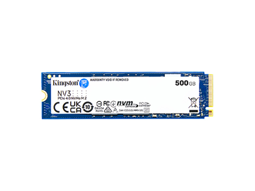 [105651] DISCO DE ESTADO SOLIDO KINGSTON SSD 500G NV3 M.2 2280 PCIE 4.0 NVME SSD, HASTA 5.000MB/SEG LECTURA, 3000MB/SEG ESCRITURA (SNV3S/500G)