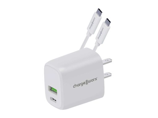 [105655] CARGADOR DE PARED TIPO C, CHARGEWORX, ENTRADA USB-C, CARGA RAPIDA 20W, COMPATIBLE CON TELEFONOS INTELIGENTES COLOR BLANCO (CX3012WH)