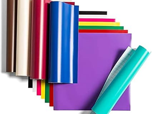 [105812] PAQUETE DE HOJAS CRICUT DE VINIL PREMIUM , (12 HOJAS) 12X12",  ¡DURA MÁS DE 50 LAVADAS! LOS VINILES EVERYDAY. SE REMUEVE SIN DEJAR RESIDUOS,  EN NEGRO, BLANCO, VERDE AZULADO, FUCHSIA, VINO, CAFÉ, AMARILLO BRILLANTE, CREMA, MORADO CLARO, AZÚL VÍVIDO, ROJO CARDENAL, VERDE. (2004327).