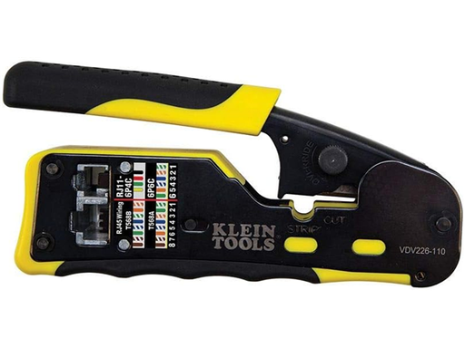 [105872] CRIMPING TOOL KLEIN VDV226-110 - MODULAR PARA RJ11 / RJ12 / RJ45 PASS-THRU CONNECTORS, CON CORTADORA PARA CABLES