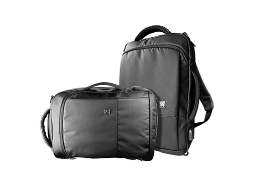 [106018] BULTO DE NOTEBOOK KLIPX BIZMA 2 EN 1 (MOCHILA Y MALETIN), 15.6" - COMPARTIMIENTO PARA TABLETA 12", NEGRO (KNB-895)