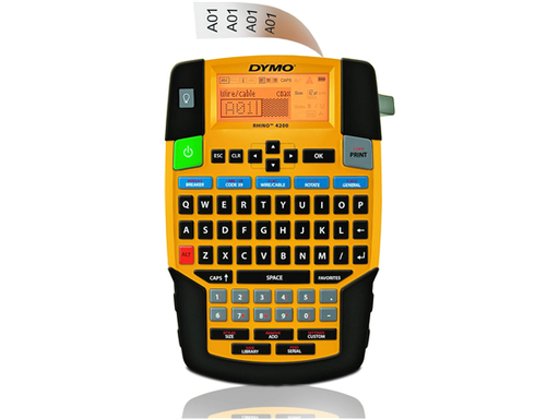 [106261] IMPRESORA INDUSTRIAL DYMO LABEL MAKER RHINO 4200, TECLADO QUERTY, UTILIZA INDUSTRIAL LABELS 1/4", 3/8", 1/2" AND 3/4" DE ANCHO INDUSTRIAL-STRENGTH LABELS, BLACK AND ORANGE