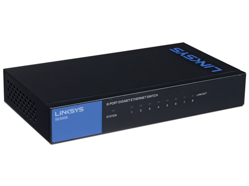 [106592] SWITCH 8 PUERTOS LINKSYS SE3008, NO ADMINISTRABLE/DESKTOP, 8 PUERTOS GIGABIT ETHERNET.
