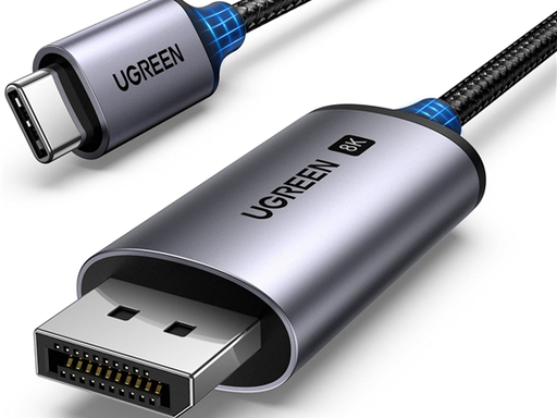 [106622] CABLE UGREEN USB-C TO DISPLAYPORT 1.4, SOPORTA 8K A 60HZ, 4K @ 240HZ, UNIDIRECCIONAL, THUNDERBOLT 4/3 TO DISPLAYPORT, COMPATIBLE CON IPHONE 16, MACBOOK PRO, IPAD, GALAXY, DELL XPS, 6.6FT