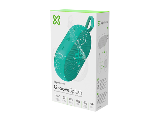 [106925] BOCINA KLIPX GROOVESPLAH, BLUETOOTH 5.3, 6W RMS, HASTA 12 HORAS DE REPRODUCCION, IPX7 RESISTENTE AL AGUA, VERDE (KBS-030GN)