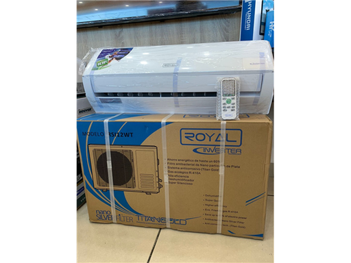 [107325] AIRE ACONDICIONADO ROYAL 12,000 BTU, SPLIT, INVERTER, (EFICIENCIA SEER 18) 220V, 60HZ, (PRODUCTO COMPLETO INCLUYE CONSOLA)