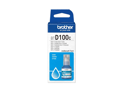 [107678] BOTELLA DE TINTA BROTHER  - BTD100C  - CYAN - 48.8ML - PARA IMPRESORA MFC-T930DW -  DCP-T830DW - DCPT730DW - DCP-T530DW - DCP-T430W - DCP-T230