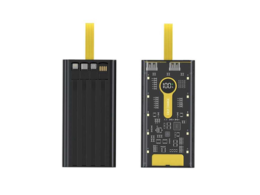[96900] CARGADOR MOVIL AGILER (POWER BANK), BACKUP BATTERY, 20000MAH,, SALIDAS MICRO USB, USB TIPO C, TRANSPARENTE, INDICA EL PORCENTAJE DE CARGA