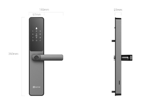 [107739] CERRADURA SMART DL03 CON HUELLA DACTILAR EZVIZ, MULTIPLES METODOS DE DESBLOQUEO, ALARMA ANTIMANIPULACION, WIFI 2.4 GHZ, BLUETOOTH, TIMBRE INCORPORADO, DEBLOQUEO REMOTO.