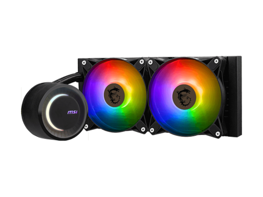 [106731] ABANICO PARA CPU MSI SERIE MAG CORELIQUID E240 ALL-IN-ONE LIQUID CPU COOLER 240MM, RADIADOR 12 VIAS, 2*120MM ARGB, NEGRO, COMPATIBLE CON INTEL LGA 1150 / 1151 / 1155 / 1156 / 1200 / 1700 / 1851, AMD AM5 / AM4.