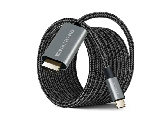 [107823] CABLE HDMI ARGOM USB-C, 6 PIES NEGRO 4K 30HZ, NYLON TRENZADO.(ARG-CB-0091)