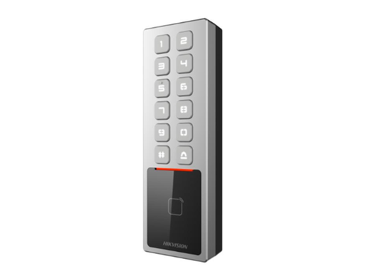 [105760] CONTROL DE ACCESO HIKVISION, TIEMPO Y ASISTENCIA, ALMACENAMIENTO DE 10,000 TARJETAS (M1 CARD), 100,000 EVENTOS, IP65, IK08