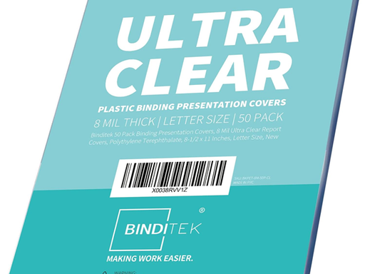 [107653] COVER PRESENTACION PLASTICA TRASNPARENTE, PARA ENCUADERNAR 5 MIL, 8 1/2 X 11 PULGADAS, ESQUINA CUADRADA. PAQUETE 100 UNIDADES