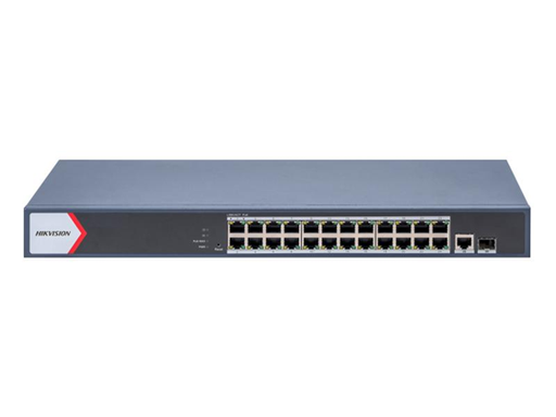 [104944] SWITCH 24 PUERTOS HIKVISION, 24 × GIGABIT POE, 300M (CAMARA), 1 PUERTOS SFP