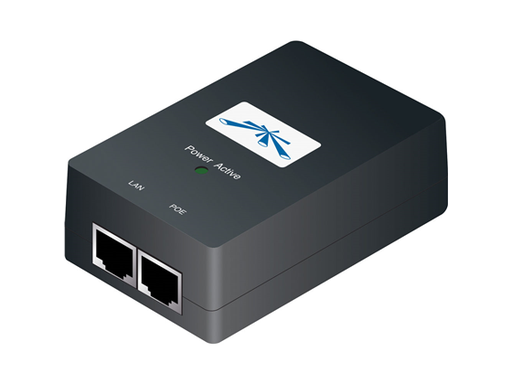 [87047] POWER OVER ETHERNET INJECTOR UBIQUITI POE-48-24W  - 110 V AC, 220 V AC INPUT - 48 V DC, 500 MA OUTPUT - 1 ETHERNET INPUT PORT(S) - 1 ETHERNET OUTPUT PORT(S) - 24 W, GIGABIT LAN