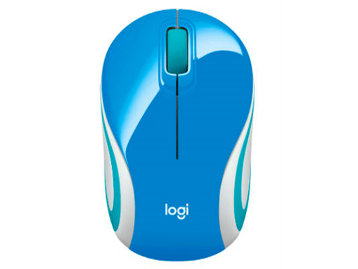 [85082] MOUSE LOGITECH M187 INALAMBRICO MINI OPTICO, PALACE BLUE, USB NANO RECEIVER - SMART SLEEP.