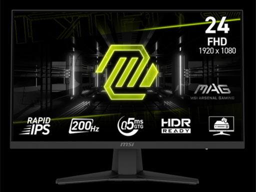 [107246] MONITOR MSI MAG 244F 24" FLAT, 1920 X1080, 1 X DISPLAYPORT 1.2A, 2 X HDMI 2.0B, 1X EARPHONE OUT, 200 HZ GAMING MONITOR AMD FREESYNC PREMIUM