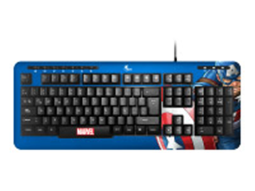 [93204] TECLADO XTECH MARVEL CAPTAIN AMERICA, USB MULTIMEDIA, ESPAÑOL  (XTK-M401CA)